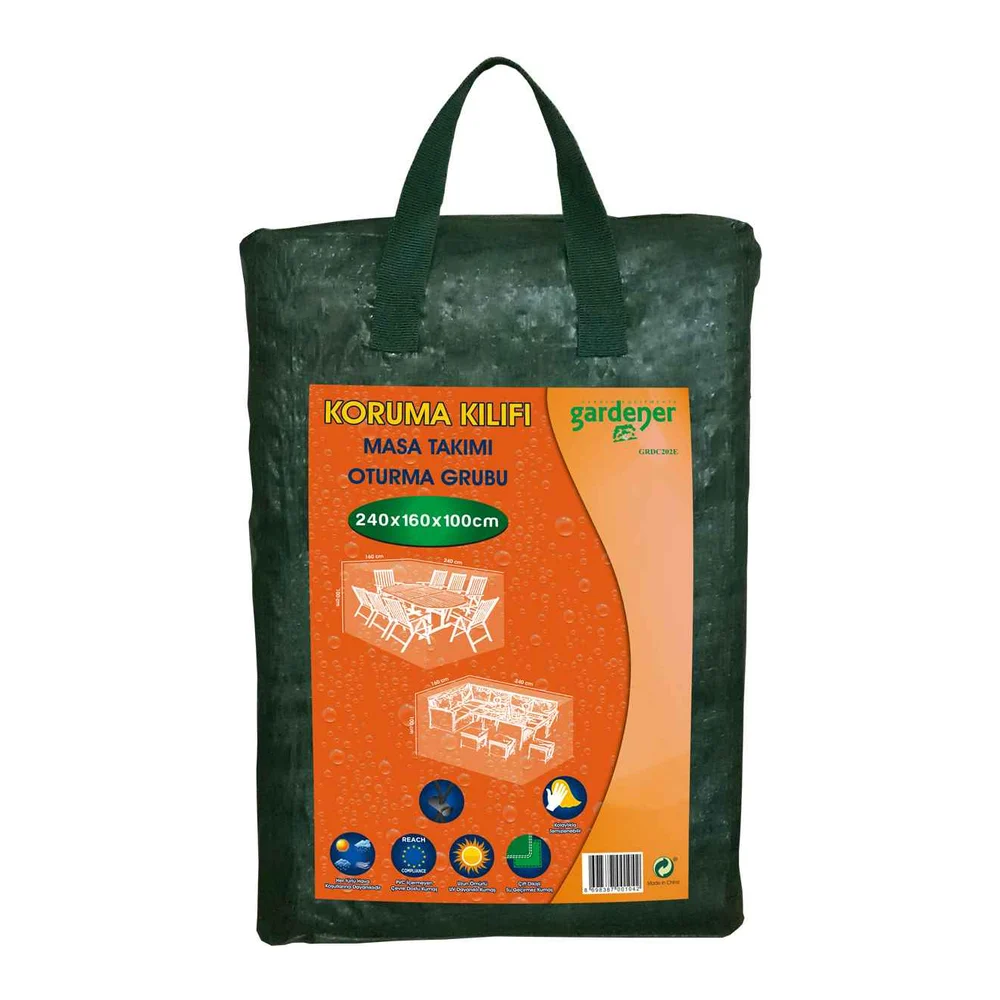 Gardener GRDC202E Masa Takımı / Oturma Grubu Koruma Örtüsü / Kılıfı PE (240 cm x 160 cm x 100 cm) – Ürün görseli