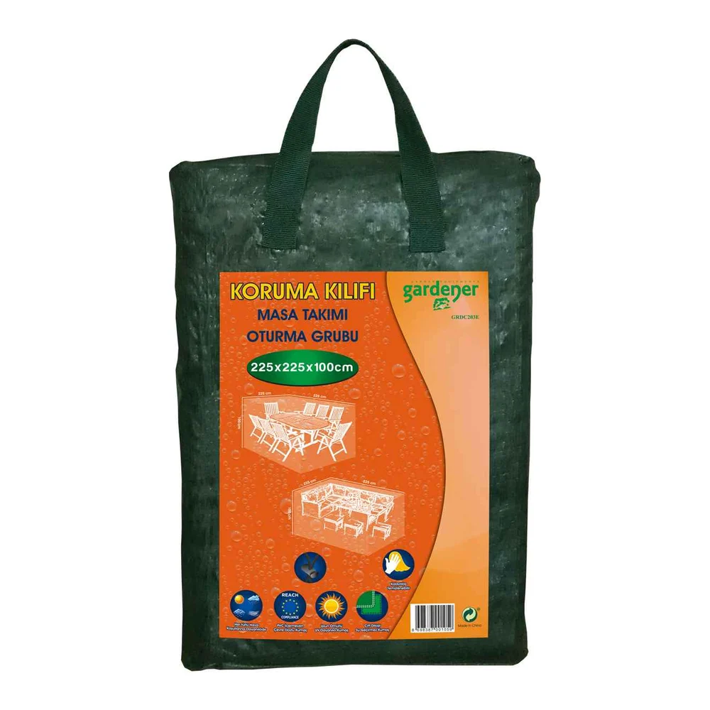 Gardener GRDC203E Masa Takımı / Oturma Grubu Koruma Örtüsü / Kılıfı PE (225 cm x 225 cm x 100 cm) – Ürün görseli