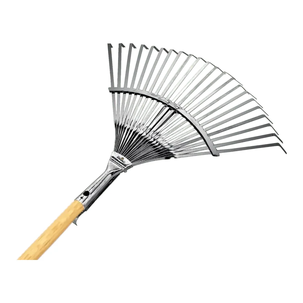 Raco 53733 Ahşap Saplı Ayarlı Metal Çim ve Yaprak Toplama Tırmığı 30-45 cm – Ürün görseli