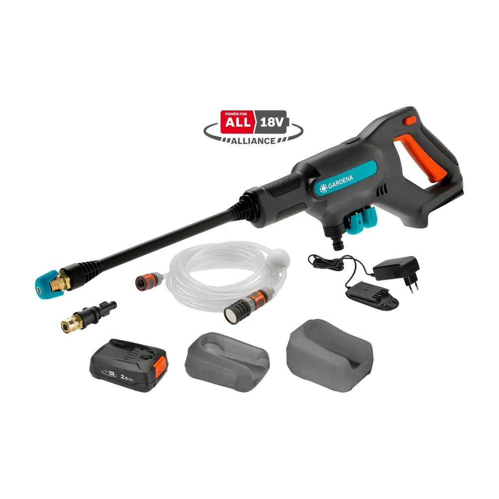 Akülü Orta Basınçlı Temizleyici AquaClean 24/18V P4A Kullanıma Hazır Set